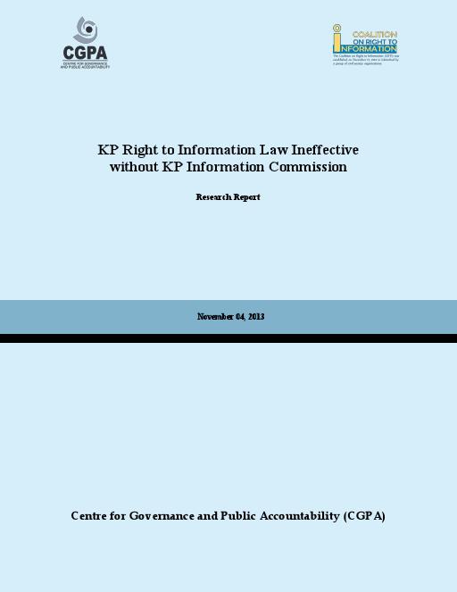 Implementation of KP Right to Information Act 2013 - CGPA Publications