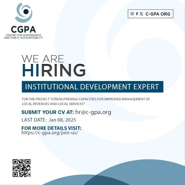 Institutional Development Expert - CGPA Jobs